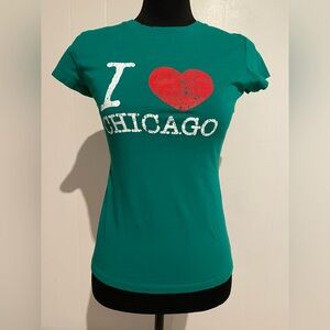 Teal 'I Love Chicago' Women's T-Shirt